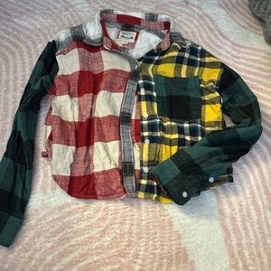American eagle colorblock flannel size s
